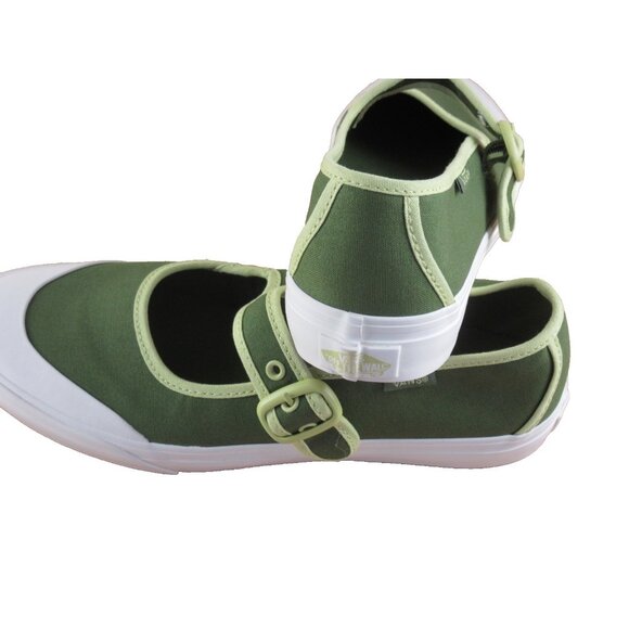 Vans Women's Mary Jane Ballerina Green White Canvas adjustable Shoes Size 8 NIB - Picture 6 of 7